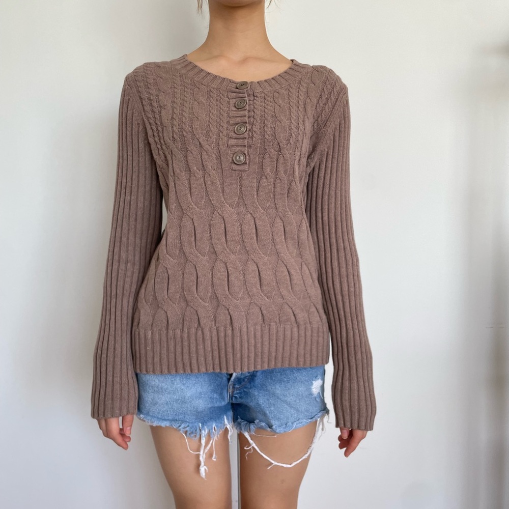Light brown Sonoma knit sweater - Size M (fits XS, S, and M)